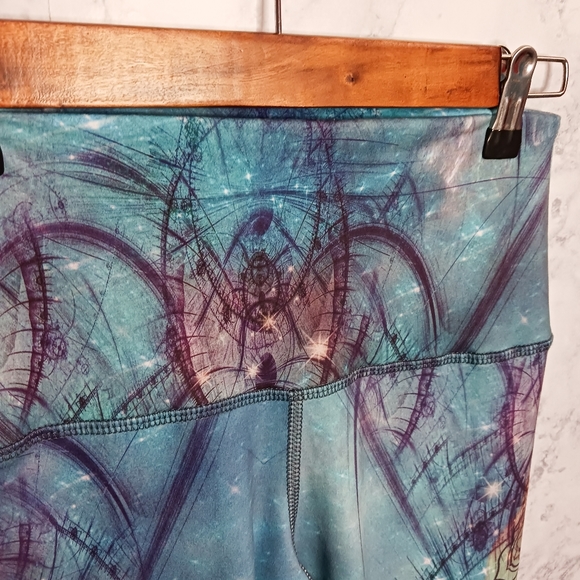 Evolution And Creation Leggings Women Size M Blue Stretch High Waist Activewear - Picture 2 of 6